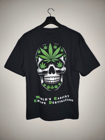 MARIJUANA SKULL - Oversized T-shirt