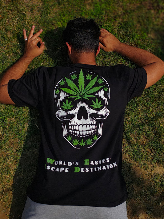 MARIJUANA SKULL - Oversized T-shirt